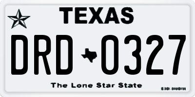 TX license plate DRD0327