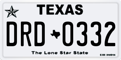 TX license plate DRD0332