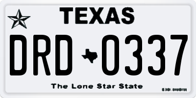 TX license plate DRD0337