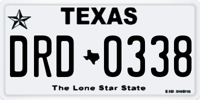 TX license plate DRD0338