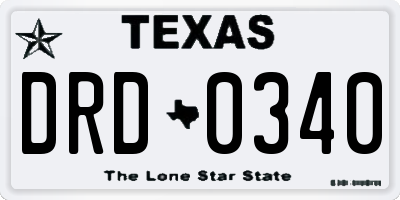 TX license plate DRD0340