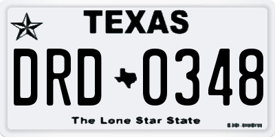 TX license plate DRD0348