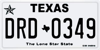 TX license plate DRD0349