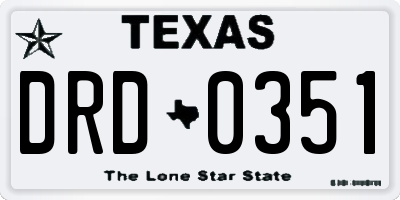 TX license plate DRD0351