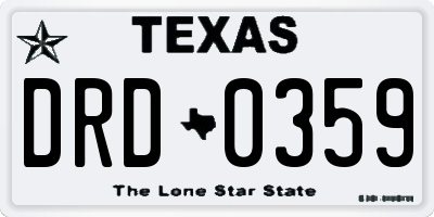 TX license plate DRD0359