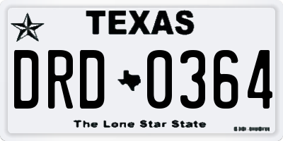 TX license plate DRD0364