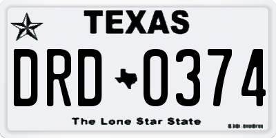 TX license plate DRD0374