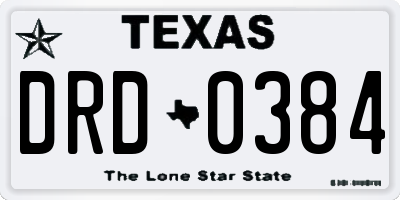 TX license plate DRD0384