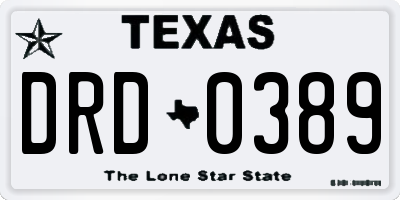 TX license plate DRD0389