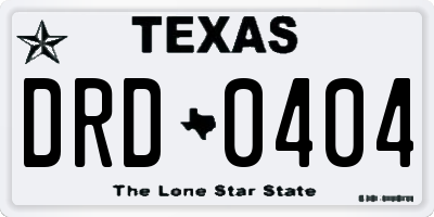 TX license plate DRD0404