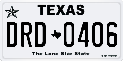 TX license plate DRD0406