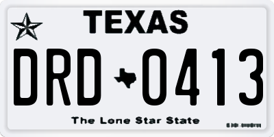 TX license plate DRD0413