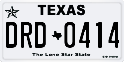 TX license plate DRD0414