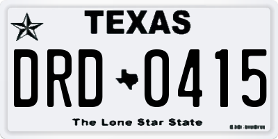 TX license plate DRD0415