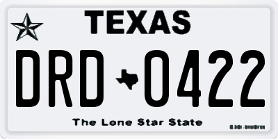 TX license plate DRD0422