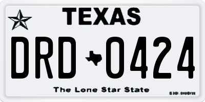 TX license plate DRD0424