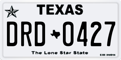 TX license plate DRD0427