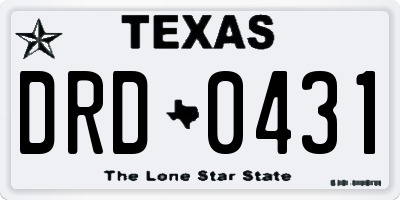 TX license plate DRD0431