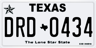 TX license plate DRD0434