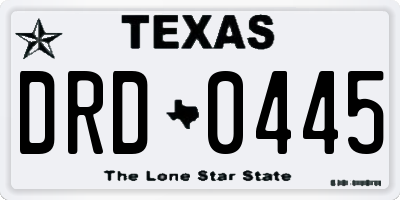 TX license plate DRD0445