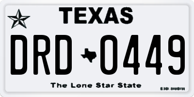 TX license plate DRD0449