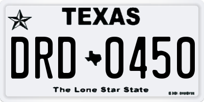 TX license plate DRD0450