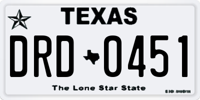 TX license plate DRD0451