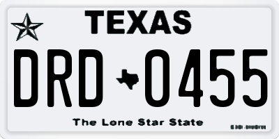 TX license plate DRD0455