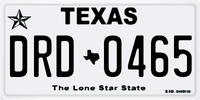 TX license plate DRD0465