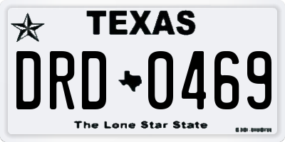 TX license plate DRD0469