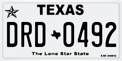 TX license plate DRD0492