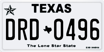 TX license plate DRD0496