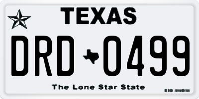 TX license plate DRD0499