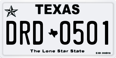 TX license plate DRD0501