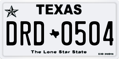 TX license plate DRD0504