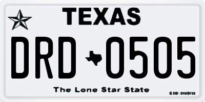 TX license plate DRD0505