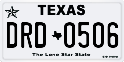 TX license plate DRD0506