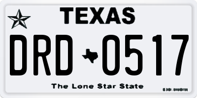 TX license plate DRD0517