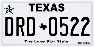 TX license plate DRD0522