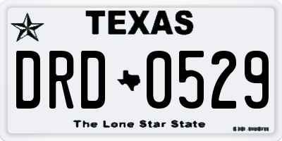 TX license plate DRD0529