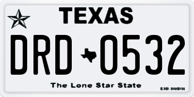 TX license plate DRD0532