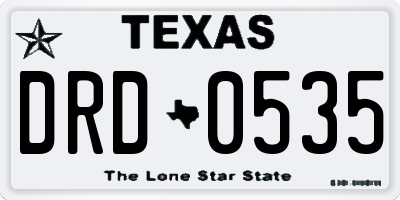 TX license plate DRD0535