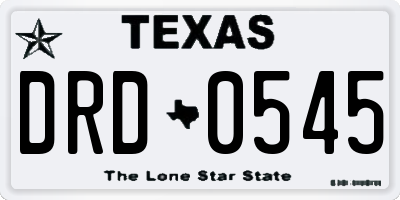 TX license plate DRD0545