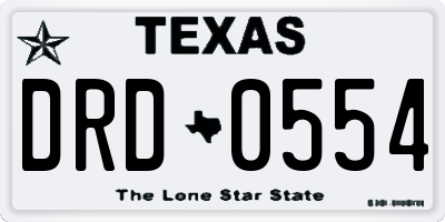 TX license plate DRD0554