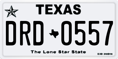 TX license plate DRD0557