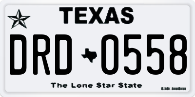 TX license plate DRD0558