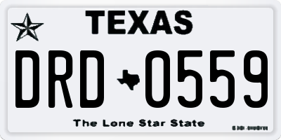 TX license plate DRD0559