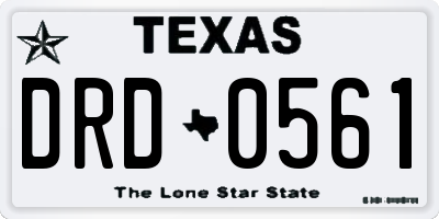 TX license plate DRD0561