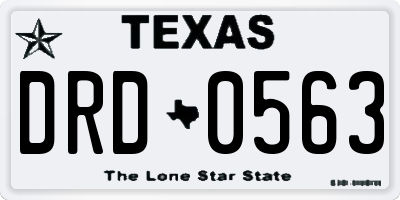 TX license plate DRD0563