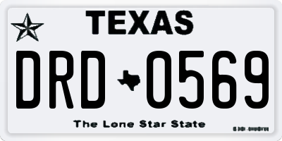 TX license plate DRD0569